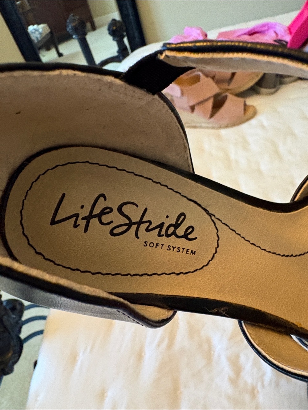 Life Stride Black Strappy Mid Heel Sandals - Picture 2 of 9